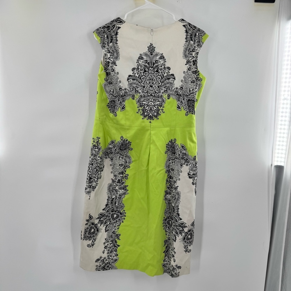 David Meister green and Black paisley Patterned Dress size 14 - Picture 9 of 9